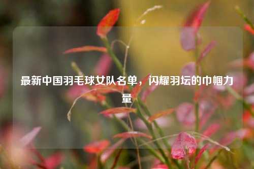 最新中国羽毛球女队名单，闪耀羽坛的巾帼力量
