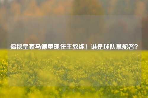 揭秘皇家马德里现任主教练！谁是球队掌舵者？