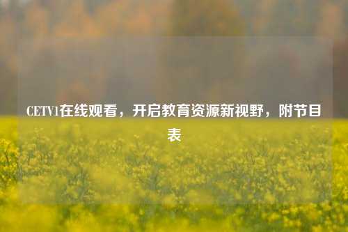 CETV1在线观看，开启教育资源新视野，附节目表